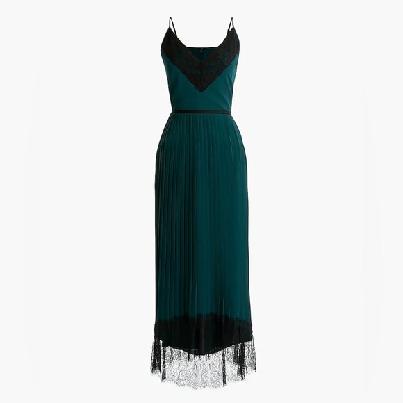 J. Crew Pleated Lace Trim Dress - Picture 2 of 13